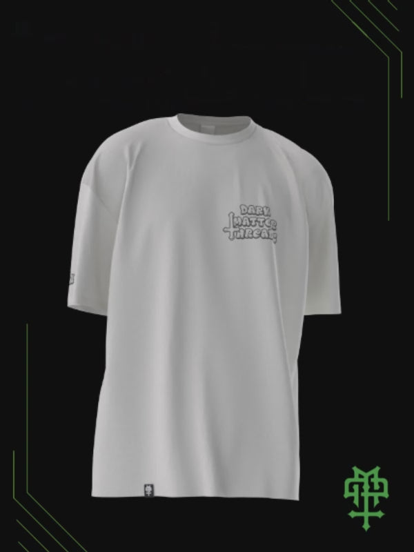 360° spinning 3D product video of the Dark Matter Threads Time unisex 100% cotton t-shirt.